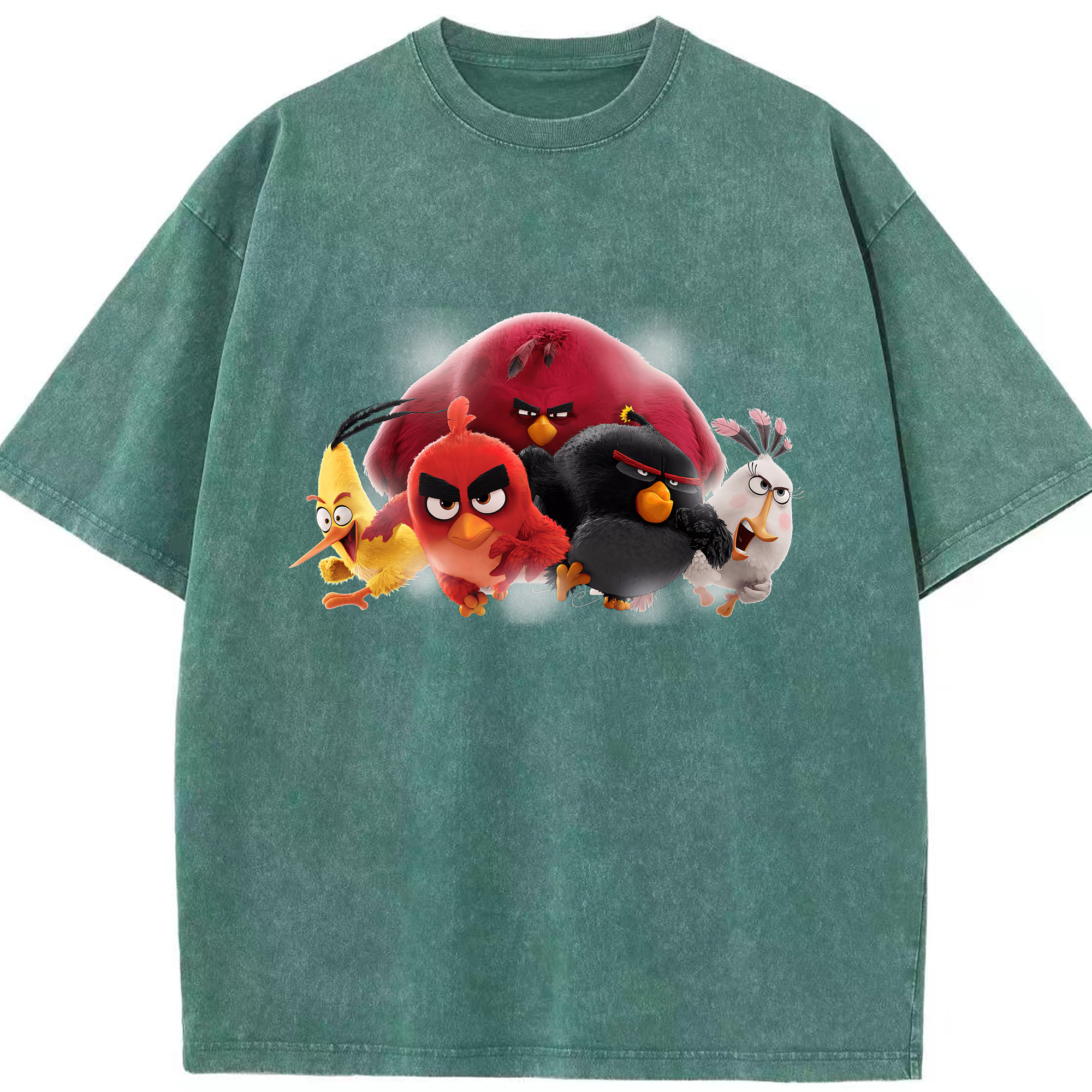 （画像用） Angry Birds アングリーバード 綿100% ヴィンテージ風 半袖Tシャツ（フロントプリント）